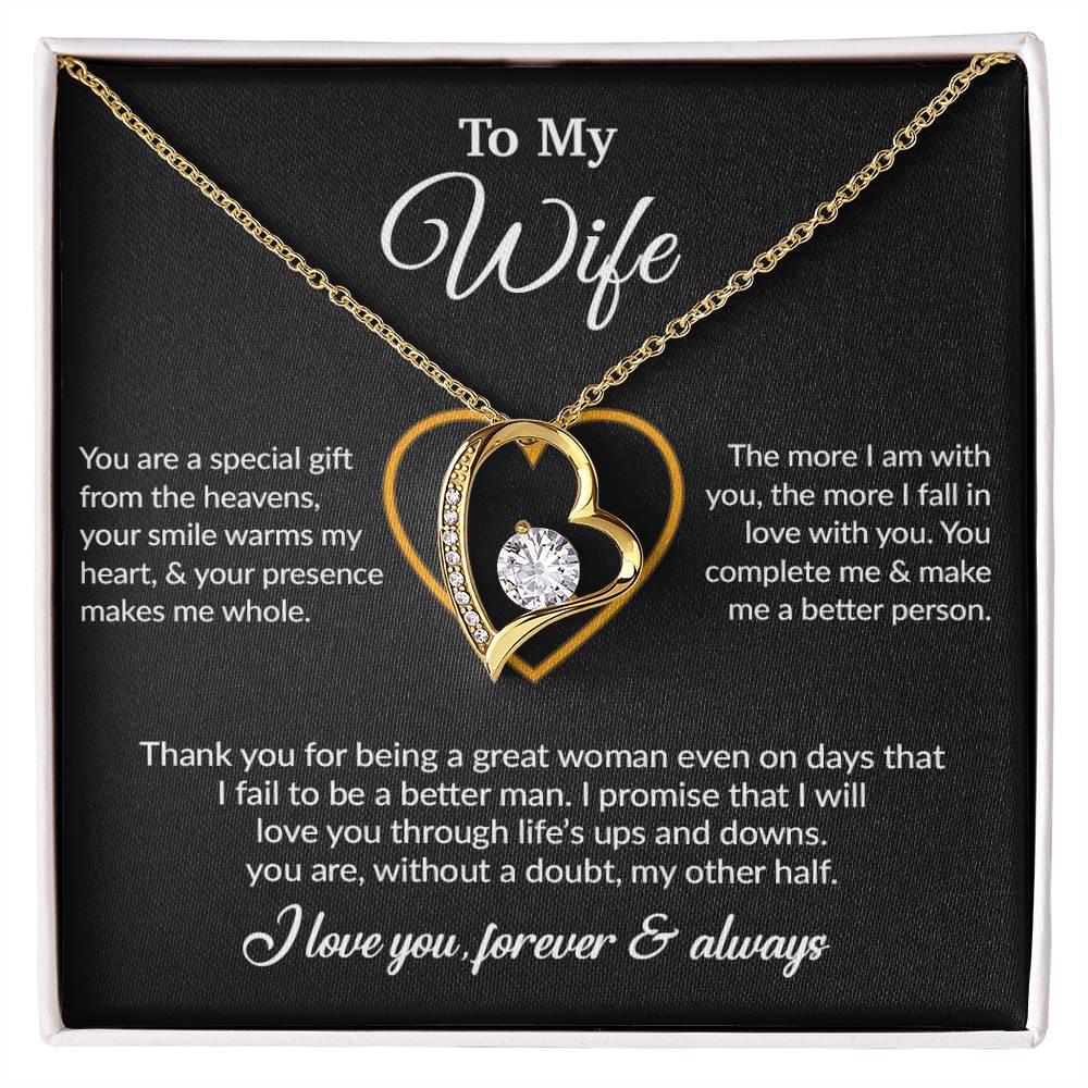To My Wife Necklace, Gift For Wife, Anniversary Gift For Wife, Necklace For Wife 11_6_Black