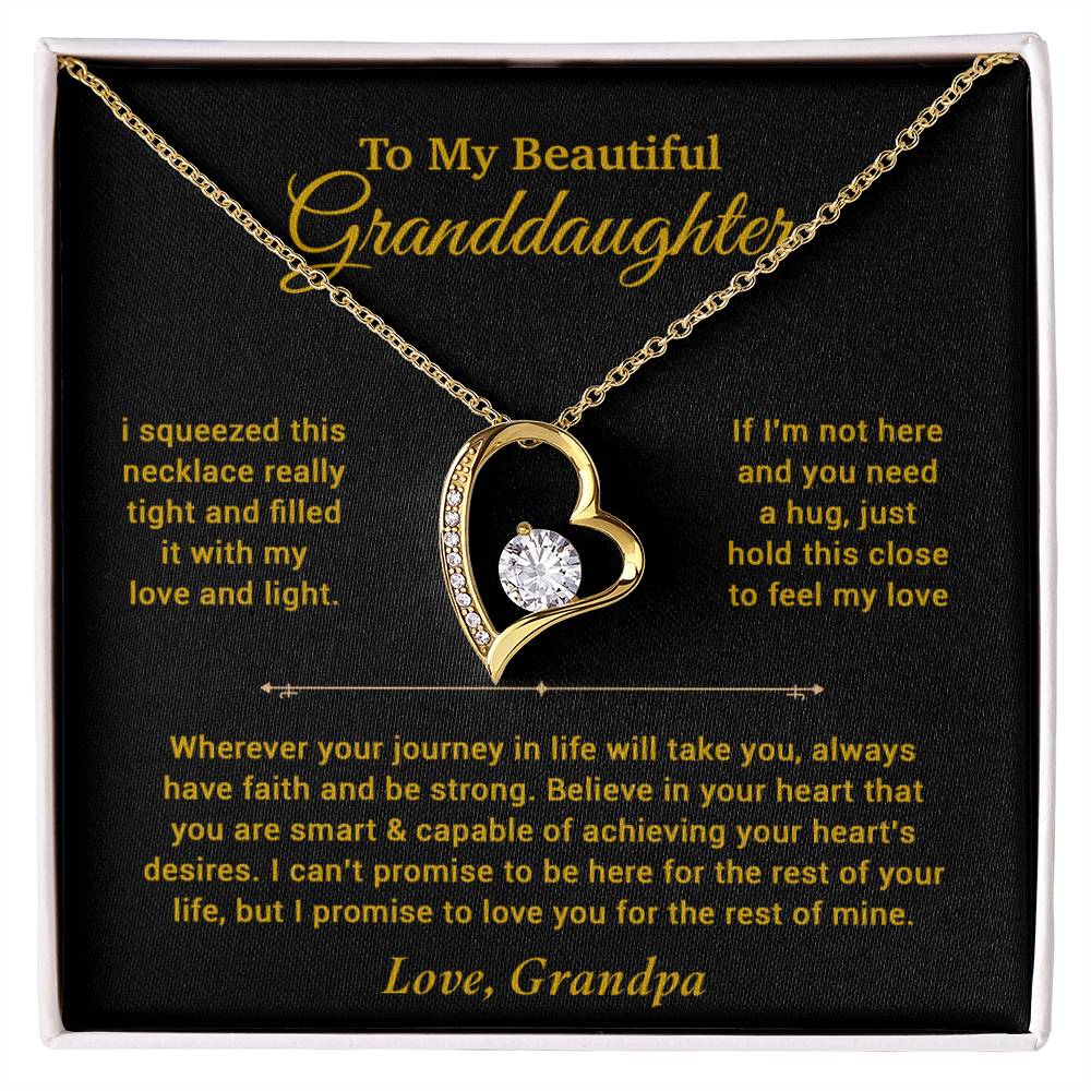 To My Granddaughter Necklace, Birthday Gift For Granddaughter, Birthday Gifts 11_6_Gold