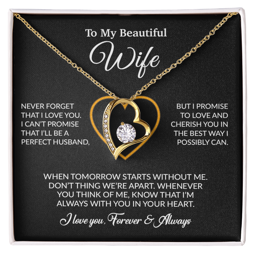 To My Wife Necklace, Gift For Wife, Anniversary Gift For Wife, Necklace For Wife 14_6_Black