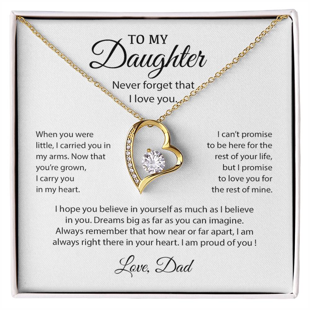 To My Daughter Necklace, Gift for Daughter from Dad, Father Daughter Necklace 10_6_White