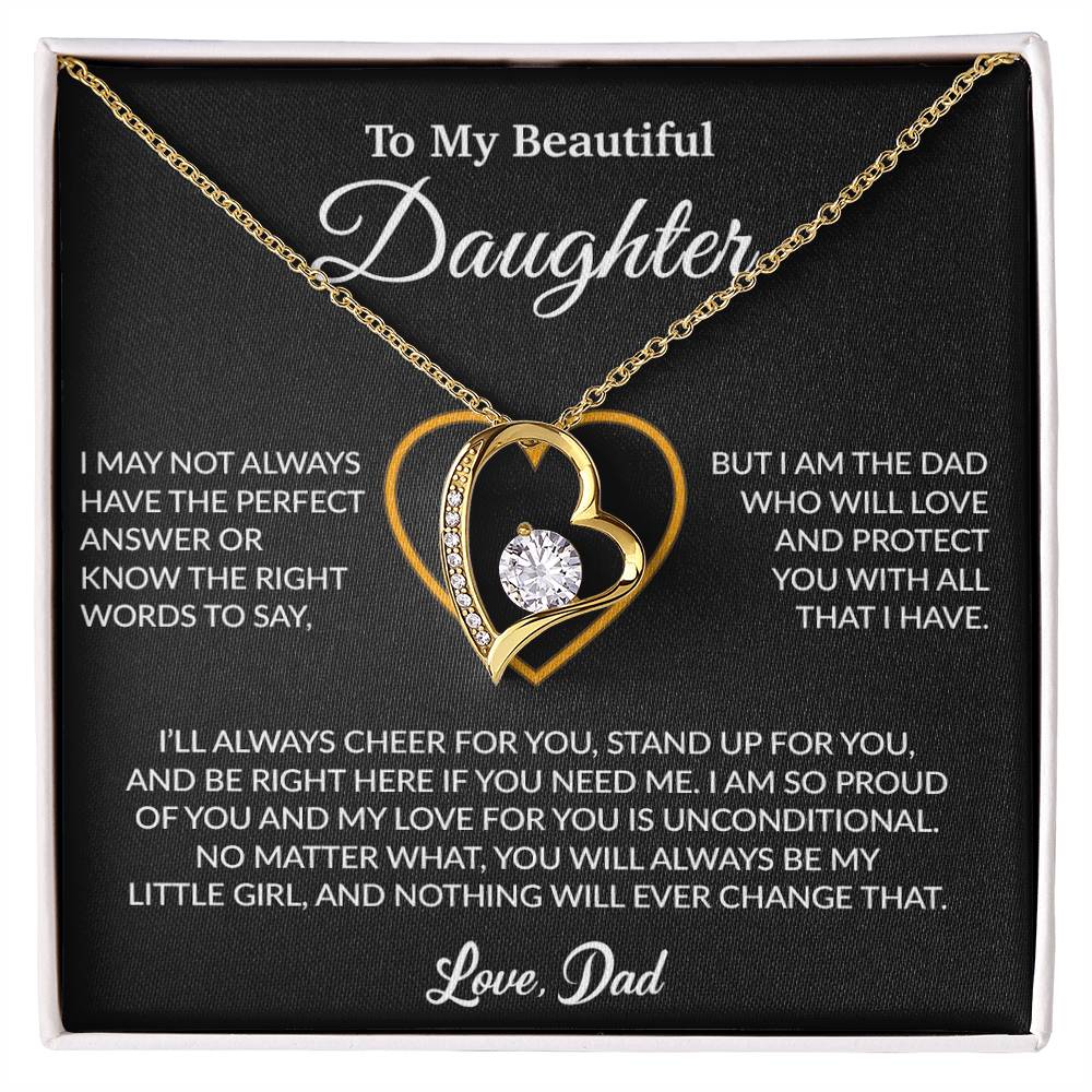 To My Daughter Necklace, Gift for Daughter from Dad, Father Daughter Necklace 7_6_Black