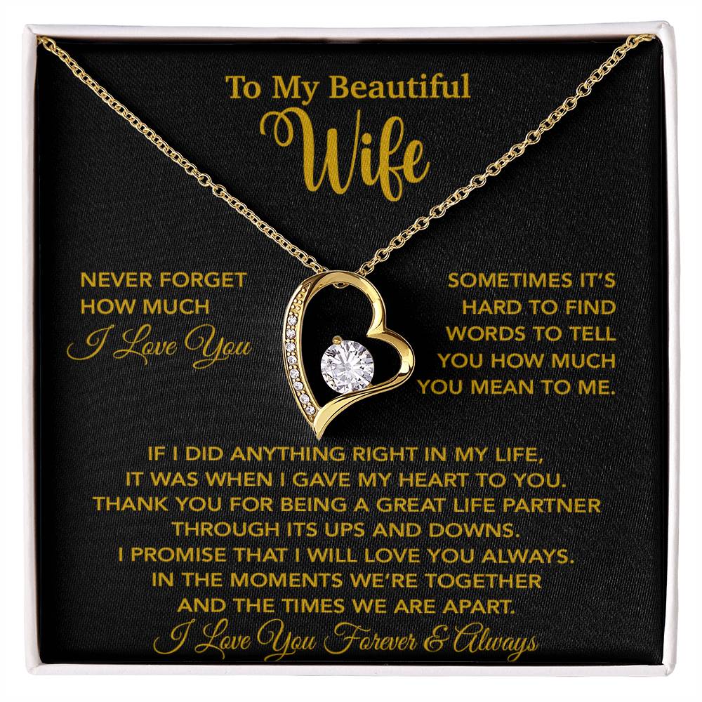 To My Wife Necklace, Christmas Gifts For Wife, Anniversary Cute Gift For Wife_Gold_25_9