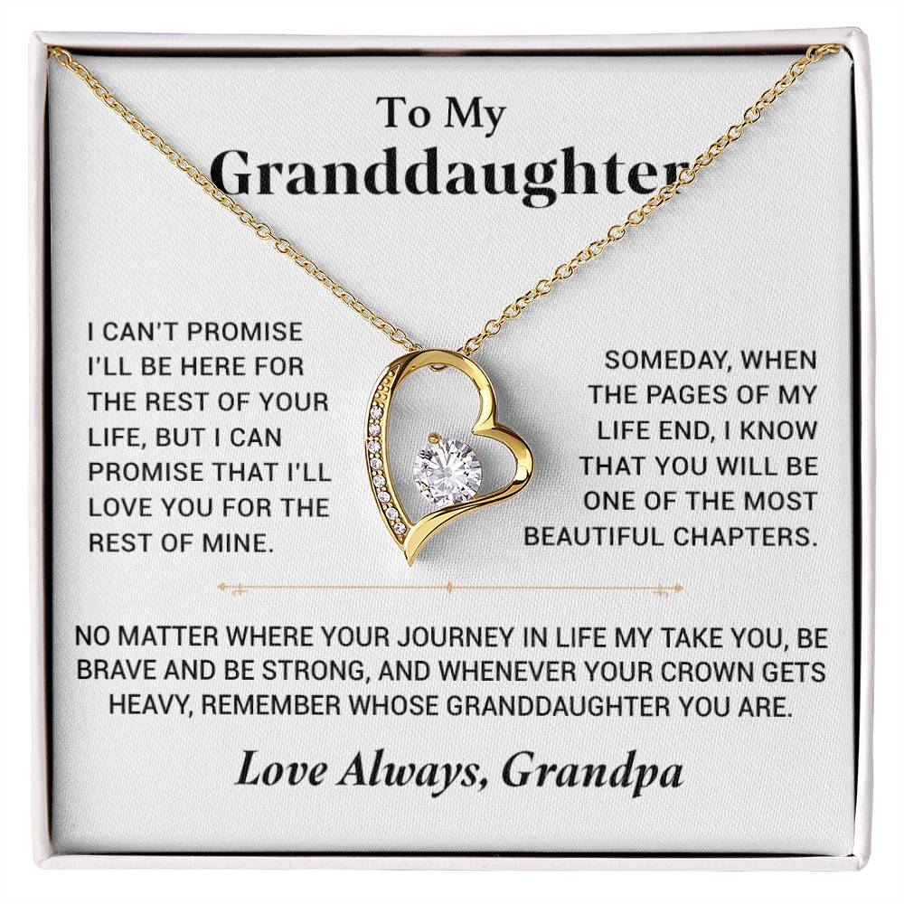 To My Granddaughter Necklace, Granddaughter Necklace Gift from Grandfather, Birthday Gift