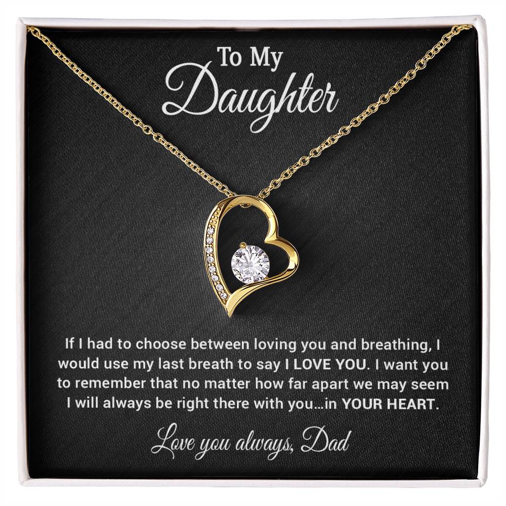 To My Daughter Necklace, Daughter Father Necklace, Daughter Gift from Dad 30_4_Black