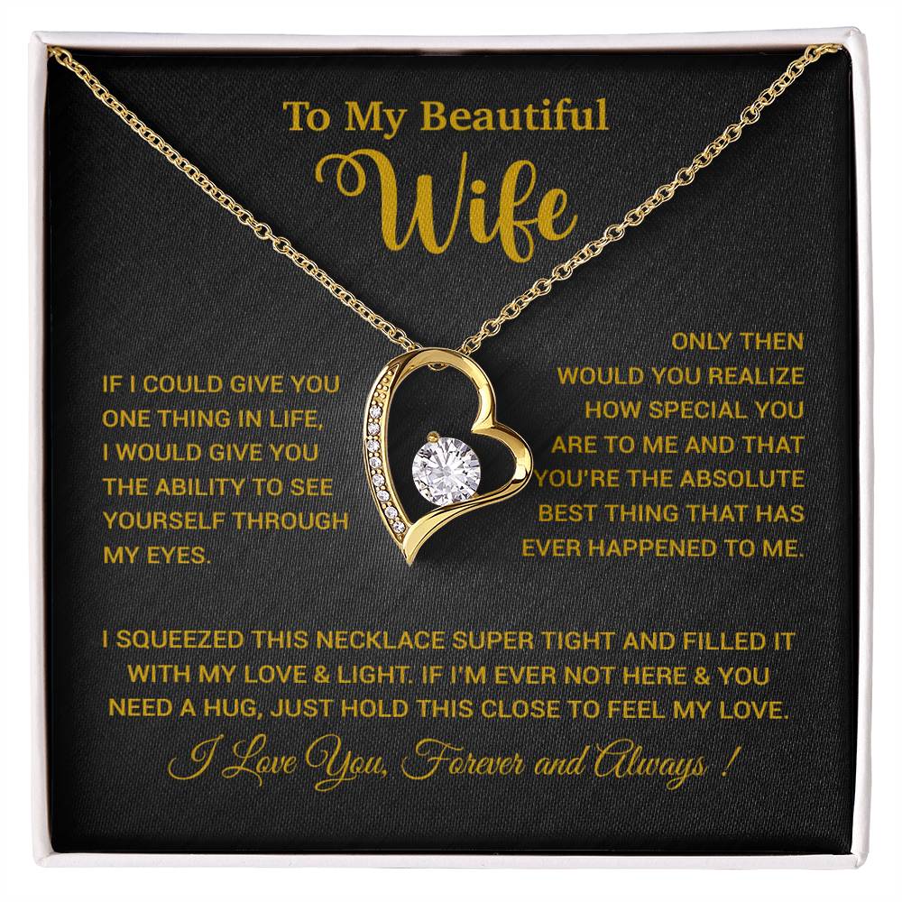 To My Wife Necklace, Wife Gift From Husband, Wife Husband Necklace, Christmas Gift 19_9_Gold