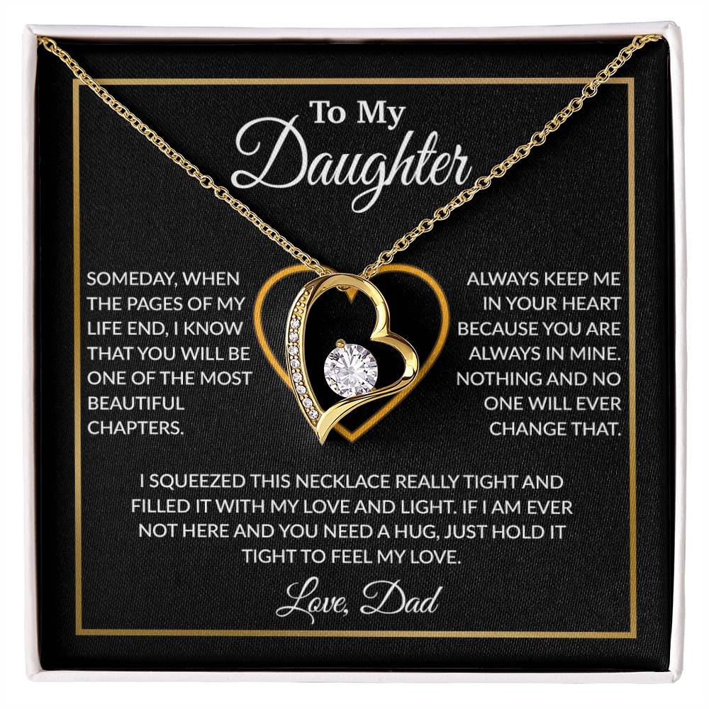 To My Daughter Necklace, Gift For Daughter From Dad, Daughter Father Necklace 7_12_Black