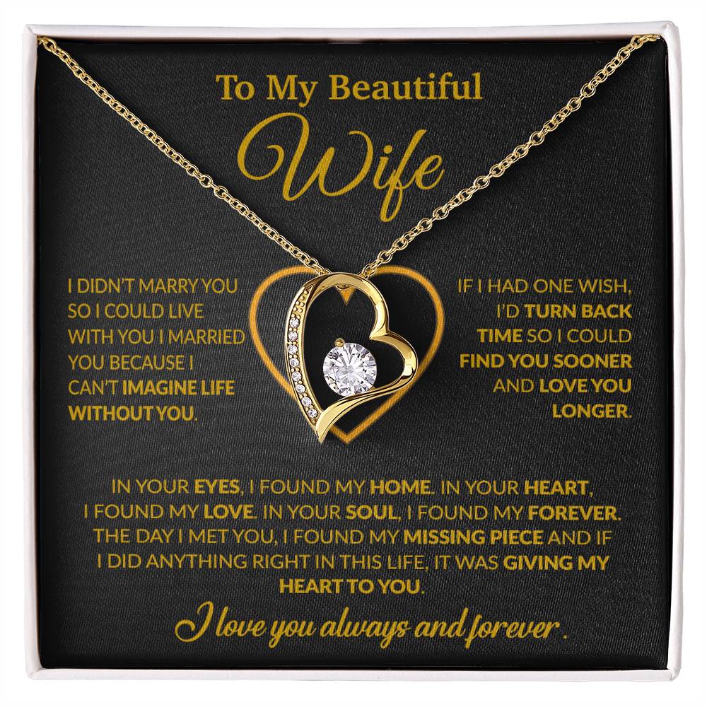 To My Wife Necklace, Wife Gift from Husband, Christmas Gift 8_12_Gold