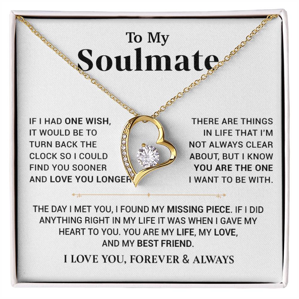 To My Soulmate Necklace,Birthday Gift For Wife Girlfriend From Husband,Xmas Gift