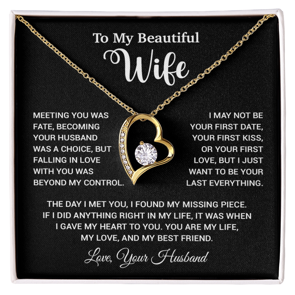 To My Wife Necklace, Wife Gift From Husband, Wife Husband Necklace, Christmas Gift 13_10_Black