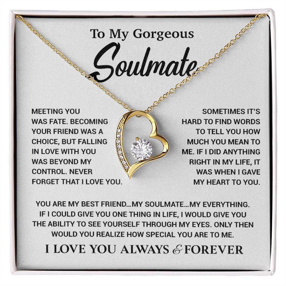 To My Gorgeous Soulmate Necklace, Soulmate Gift, Gift For Girlfriend, Christmas Gift 23_10_White