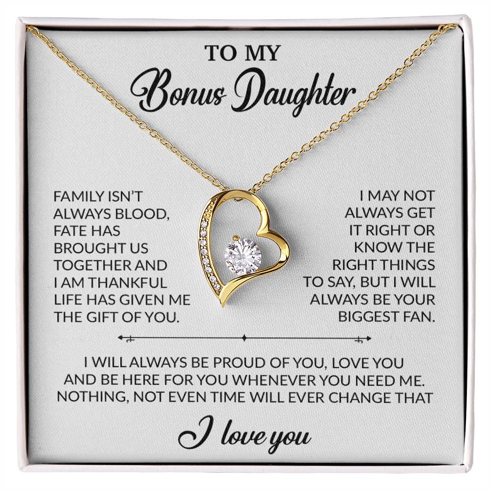 To My Bonus Daughter Necklace, Gift for Bonus Daughter, Step Daughter Birthday 20_2_White