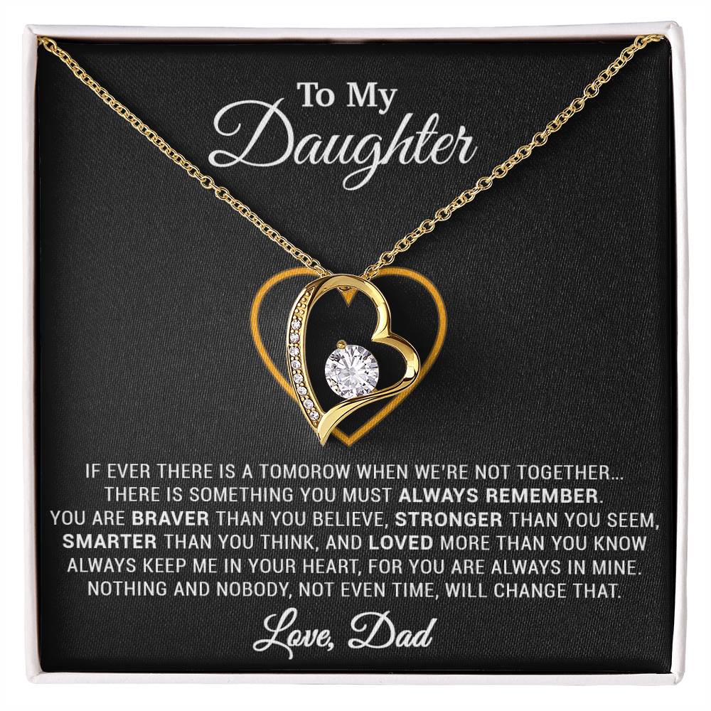 To My Daughter Necklace, Gift for Daughter from Dad, Father Daughter Necklace 12_12_Black
