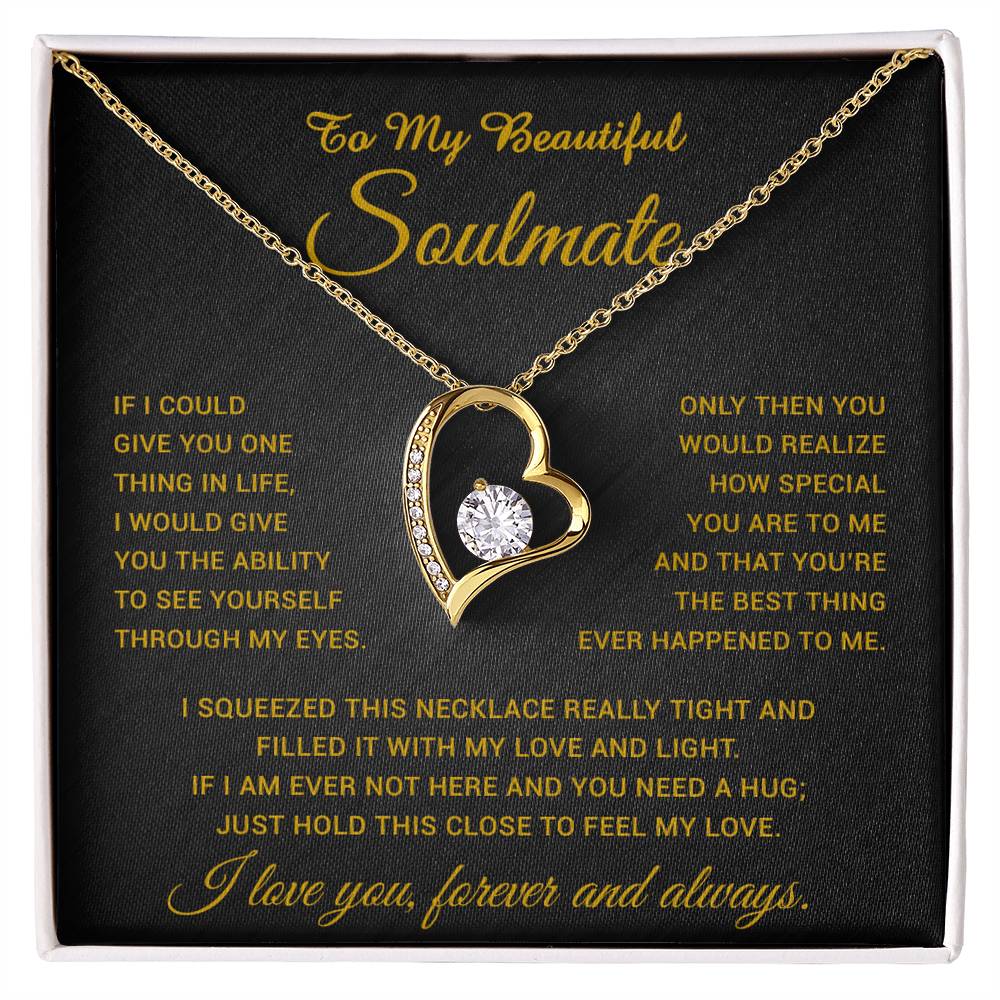 To My Soulmate Necklace, Gift For Soulmate, Anniversary Gift, Birthday Gift 30_4_Gold
