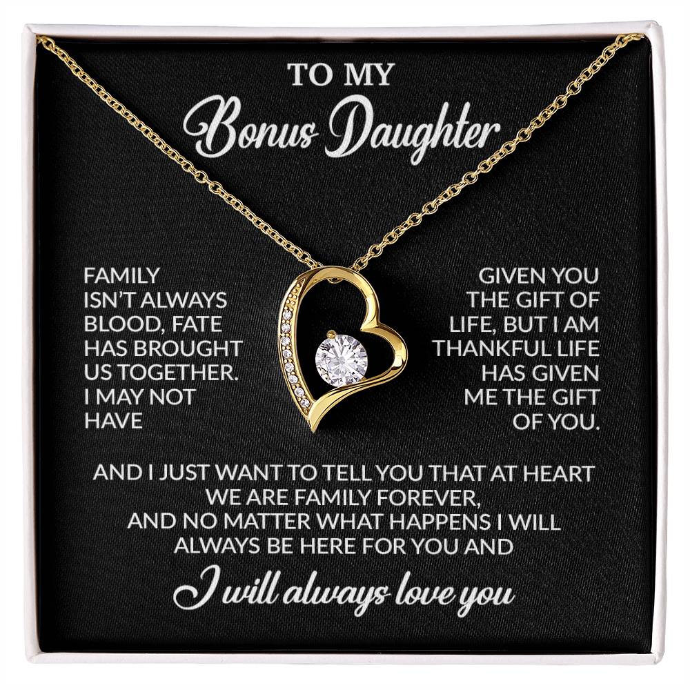 To My Bonus Daughter Necklace, Gift for Bonus Daughter, Step Daughter Birthday 26_11_Black