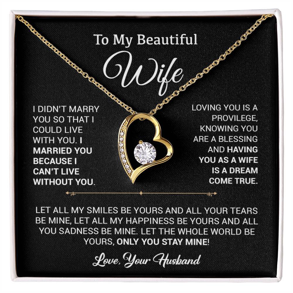 To My Wife Necklace, Gift For Wife, Anniversary Gift For Wife, Christmas Gift 30_9_Black