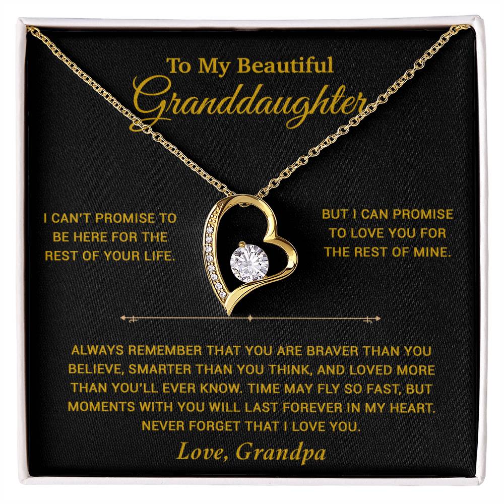 To My Granddaughter Necklace, Birthday Gift For Granddaughter, Birthday Gifts 21_7_Gold