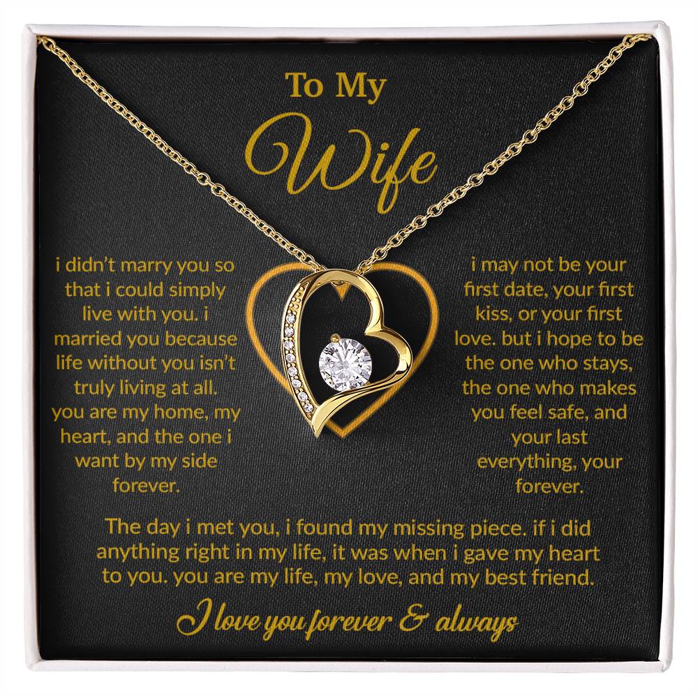 To My Wife Necklace, Gift For Wife, Anniversary Gift For Wife, Necklace For Wife 13_3_Black