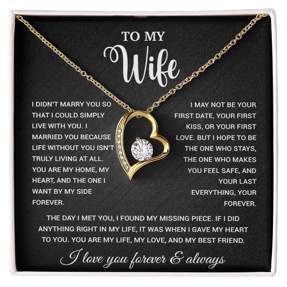 To My Wife Necklace, Gift For Wife, Anniversary Gift For Wife, Necklace For Wife 21_9_Black