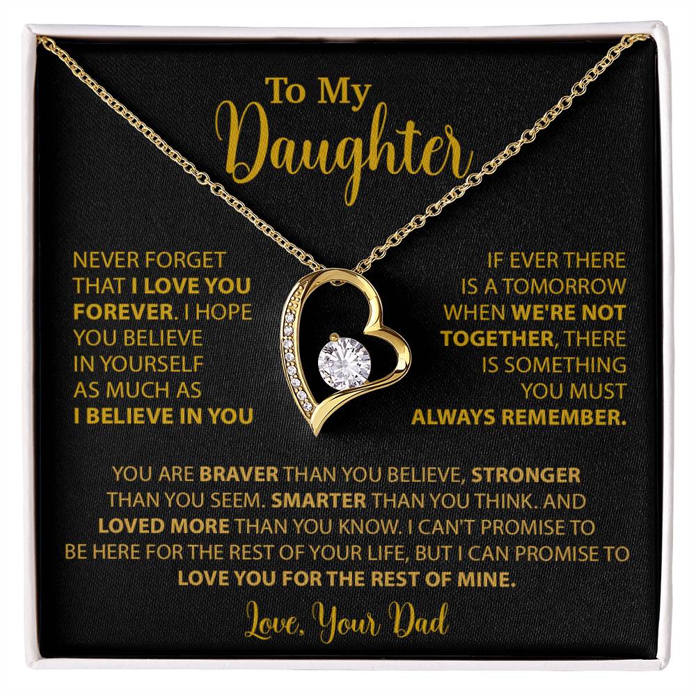 To My Daughter Necklace Gift for Daughter from Dad,Daughter Father Necklace 14_4_Gold