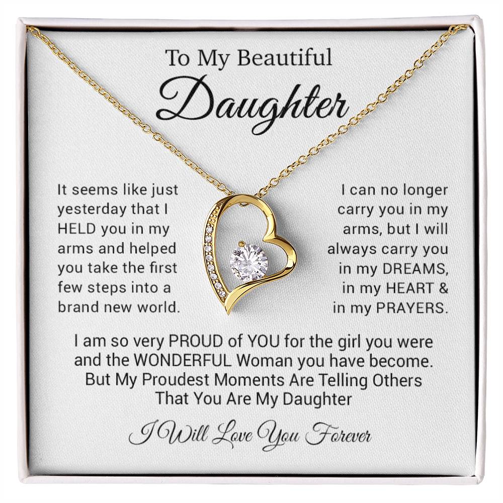 To My Daughter Necklace, Gift For Daughter, From Mom Or Dad