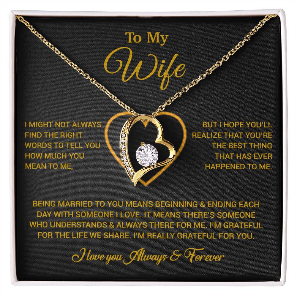 To My Wife Necklace, Gift For Wife, Anniversary Gift For Wife, Necklace For Wife 20_6_Gold