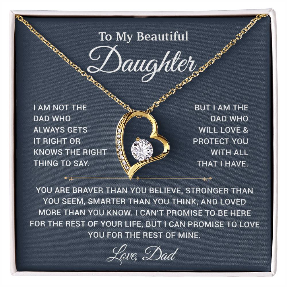 To My Daughter Necklace, Gift for Daughter from Dad, Father Daughter Necklace