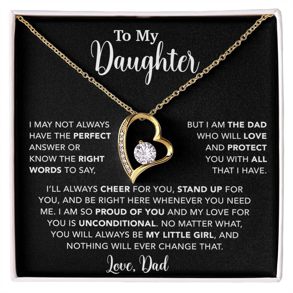 To My Daughter Necklace, Gift for Daughter from Dad, Father Daughter Necklace  15_6_Black