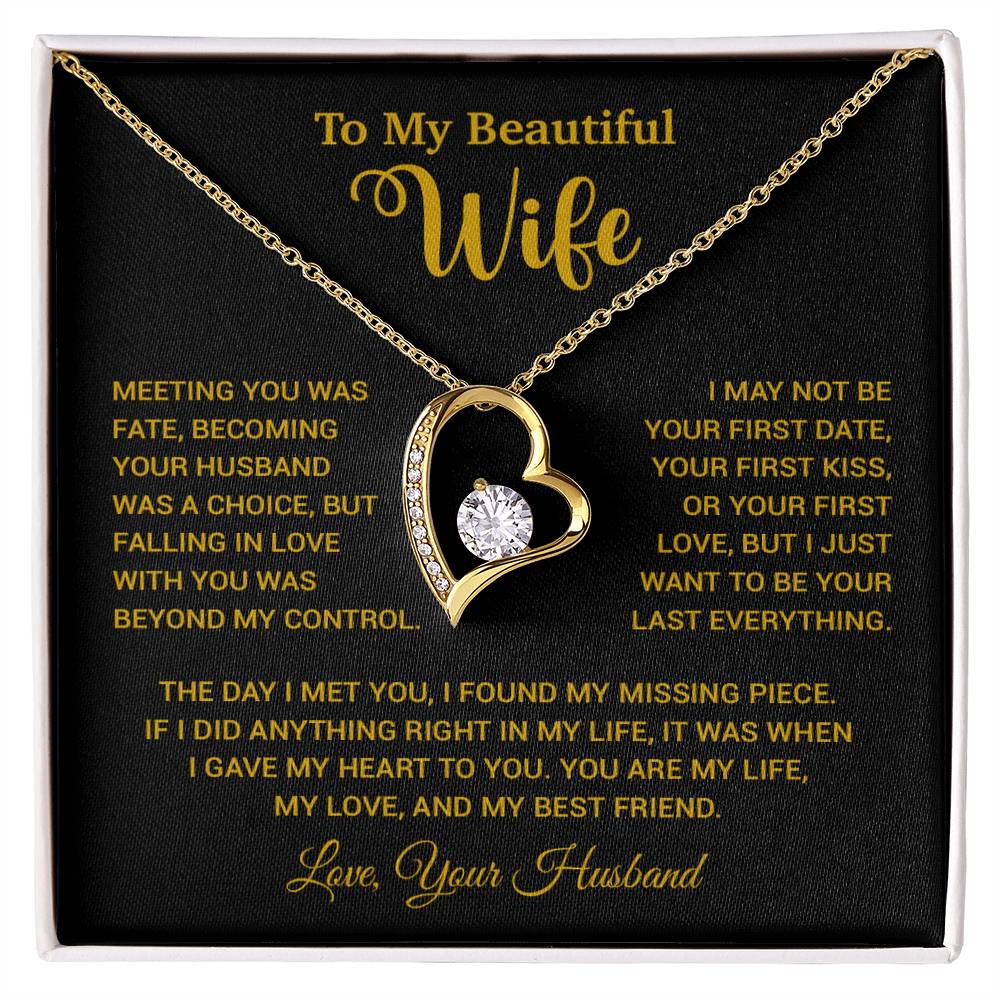 To My Wife Necklace, Wife Gift From Husband, Wife Husband Necklace, Christmas Gift 13_10_Gold