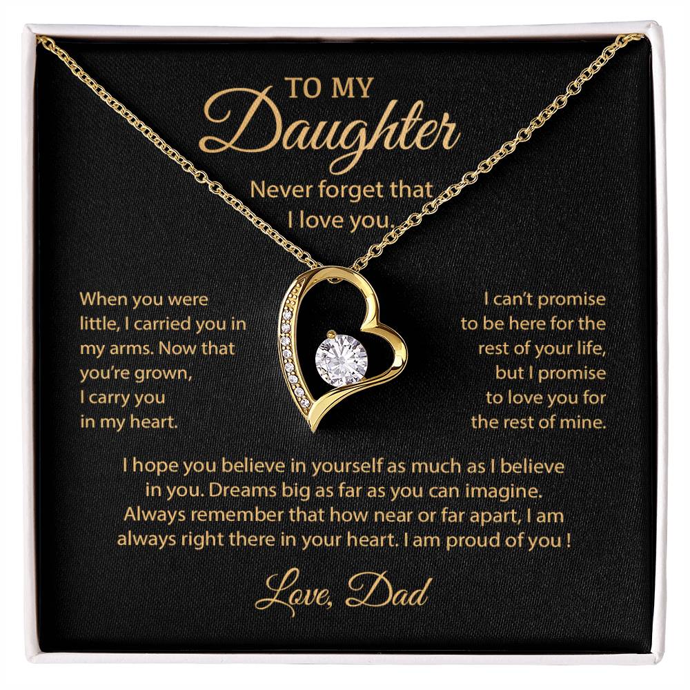 To My Daughter Necklace, Gift for Daughter from Dad, Father Daughter Necklace 9_6__1Gold