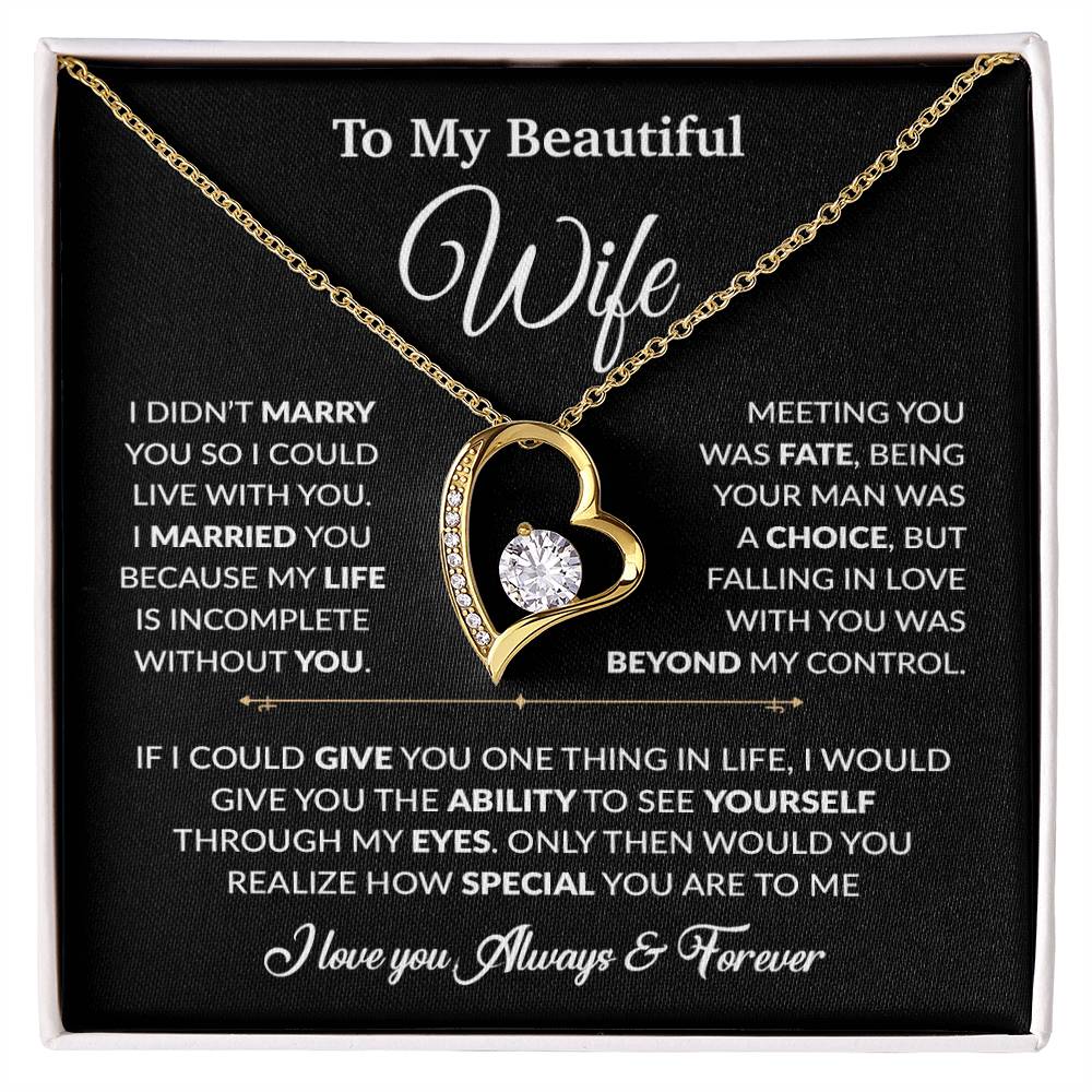 To My Wife Necklace, Gift For Wife, Anniversary Gift For Wife, Necklace For Wife 16_6_Black
