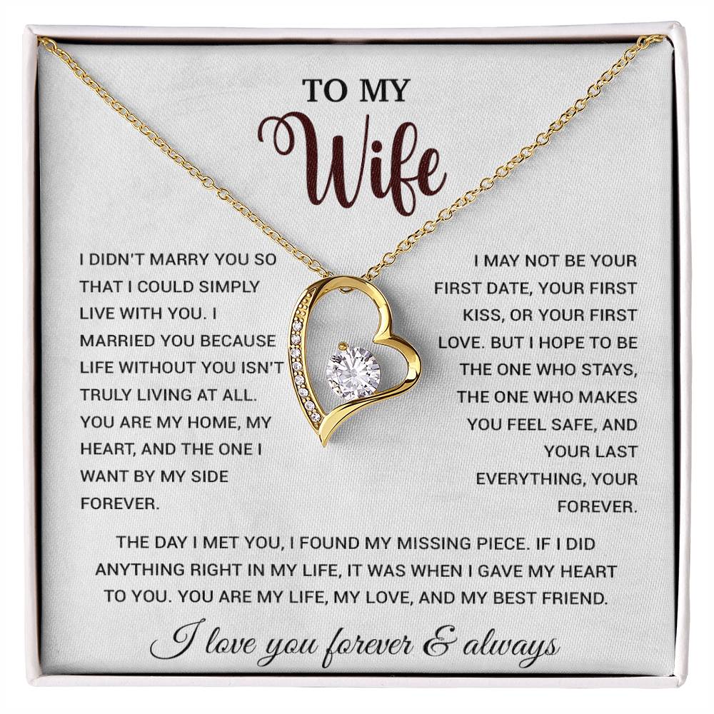 To My Wife Necklace, Gift For Wife, Anniversary Gift For Wife, Necklace For Wife 21_9_White