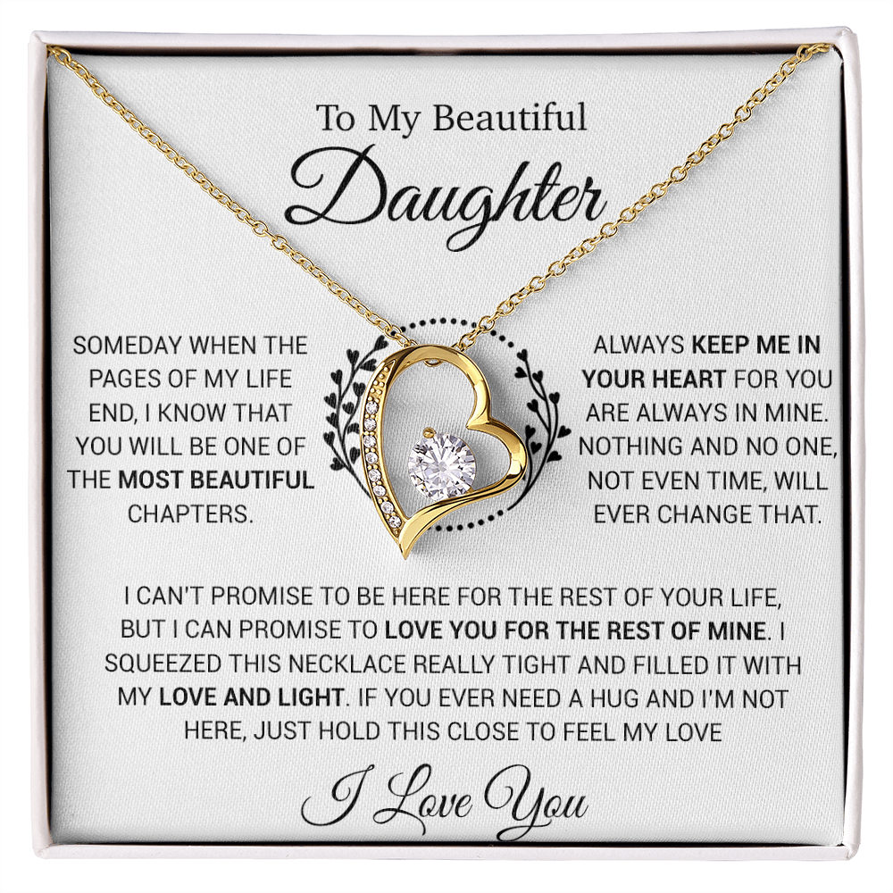 To My Daughter Necklace, Gift for Daughter from Dad, Daughter Father Necklace 16_12_White