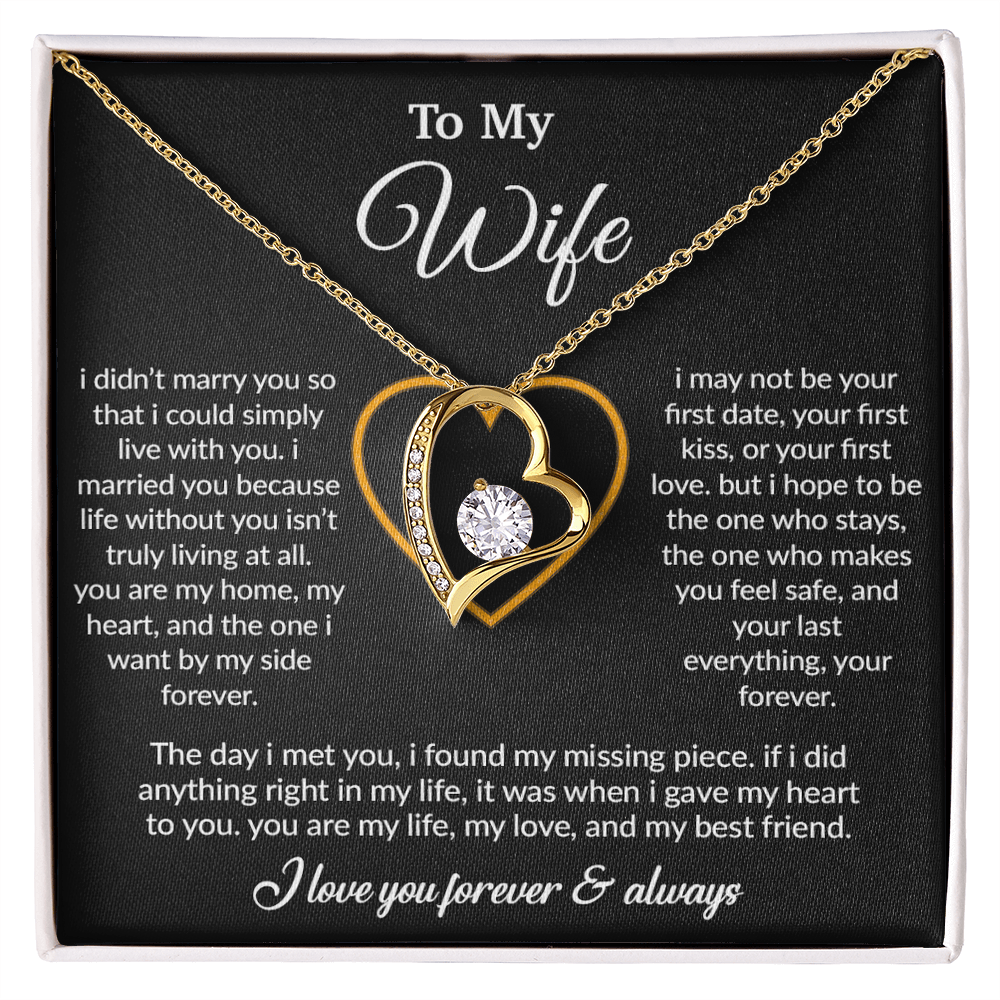 To My Wife Necklace, Gift For Wife, Anniversary Gift For Wife, Necklace For Wife 13_3_Black
