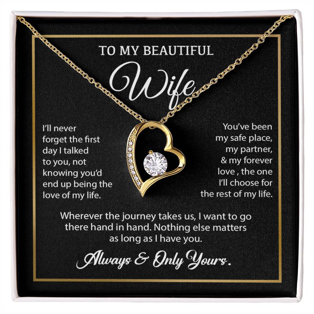 To My Wife Necklace, Gift For Wife, Anniversary Gift For Wife, Necklace For Wife 24_7_Black