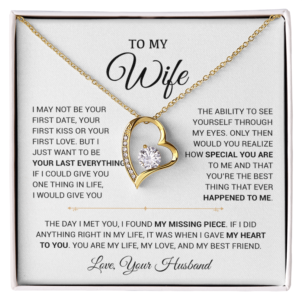 To My Wife Necklace, Gift For Wife, Anniversary Gift For Wife, Christmas Gift 17_9_White