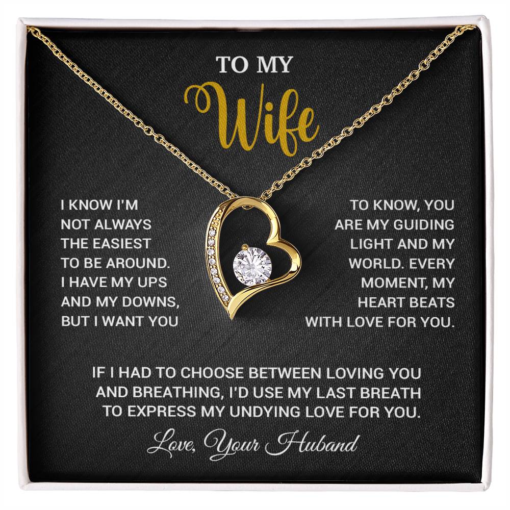 To My Wife Necklace, Gift For Wife, Anniversary Gift For Wife, Necklace For Wife 16_9_Black