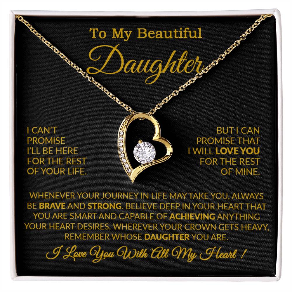 To My Daughter Necklace Gift From Dad, Daughter Gift, Father Daughter Necklace 16_9_Gold
