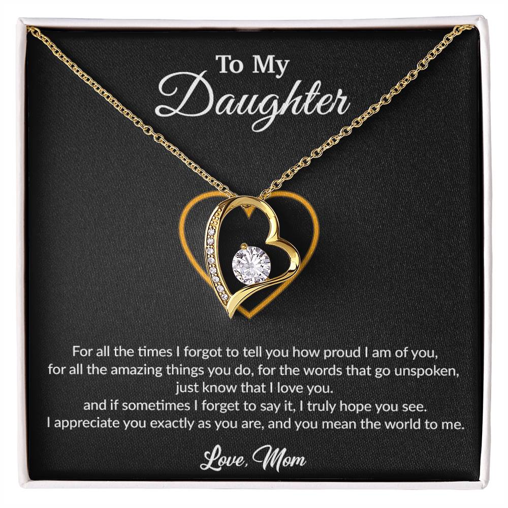 To My Daughter Necklace, Gift for Daughter from Mom, Mother Daughter Necklace
