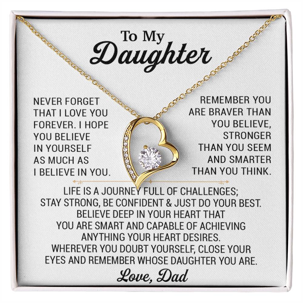To My Daughter Necklace, Daughter Father Necklace, Daughter Gift From Dad 28_8_White