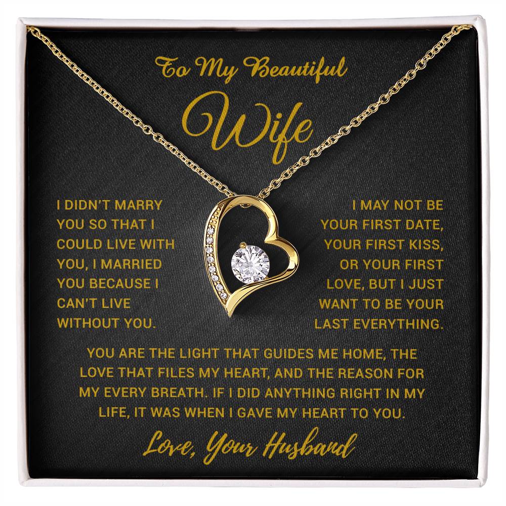 To My Wife Necklace, Gift For Wife, Anniversary Gift For Wife, Necklace For Wife 4_5_Gold