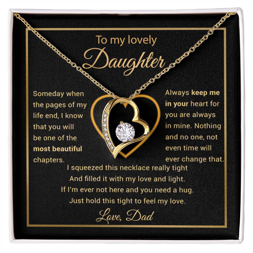 To My Daughter Necklace, Gift for Daughter from Dad, Daughter Father Necklace 27_11_Gold