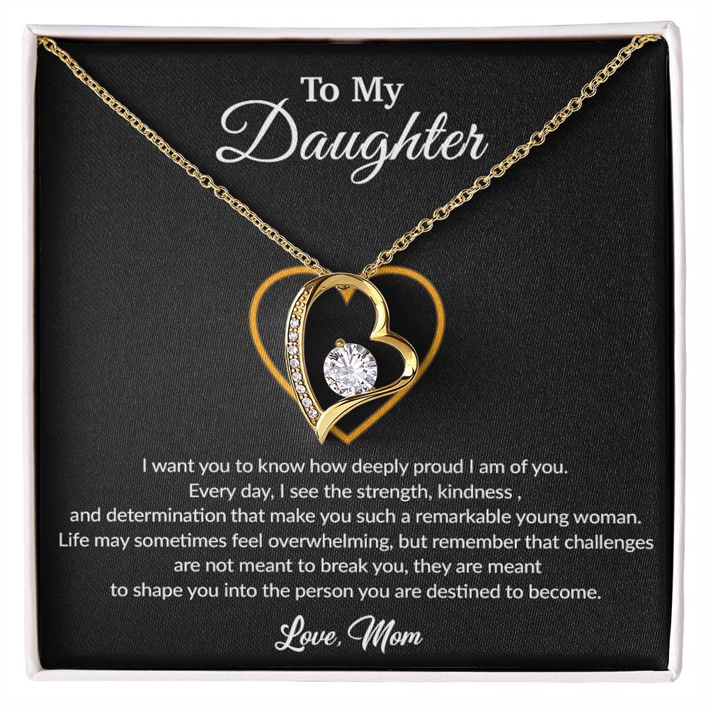 To My Daughter Necklace, Gift for Daughter from Dad, Father Daughter Necklace 10_8_Black