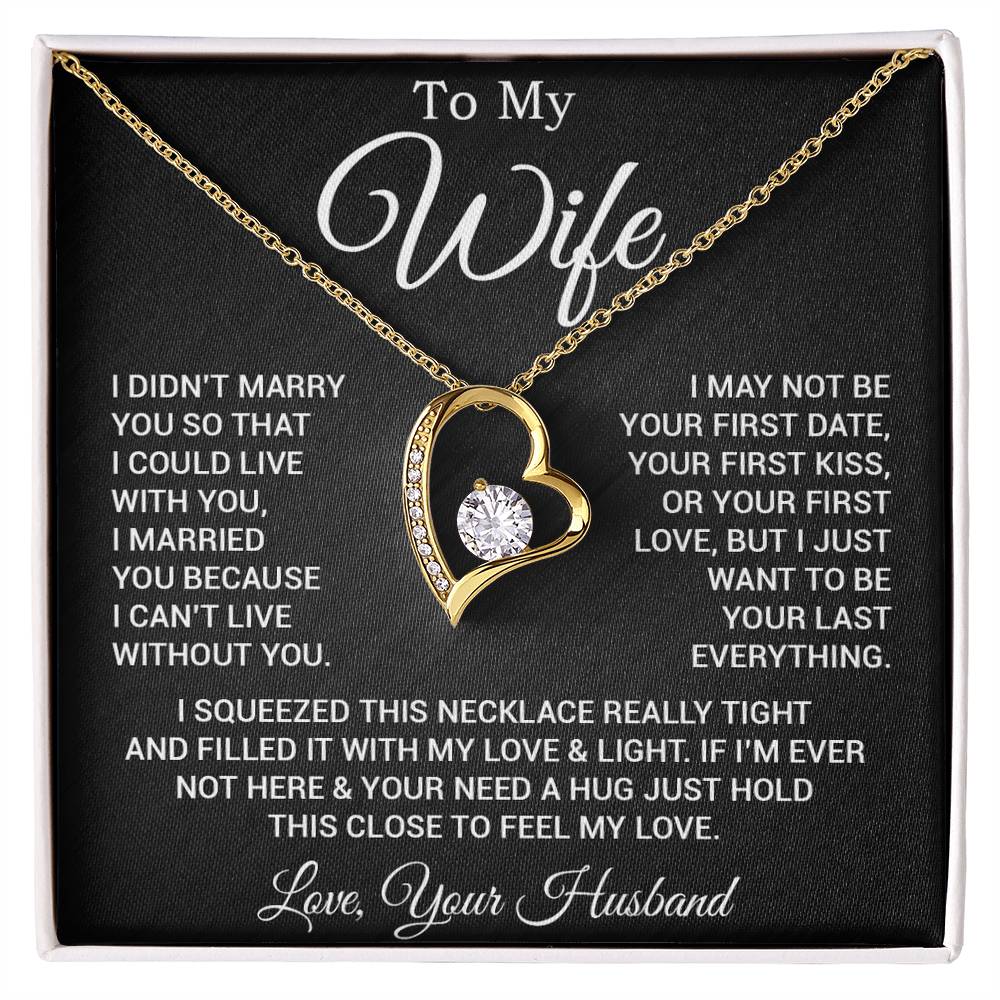 To My Wife Necklace, Gift For Wife, Anniversary Gift For Wife, Necklace For Wife 25_2_Black