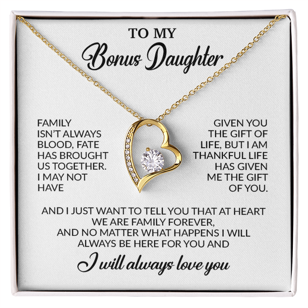To My Bonus Daughter Necklace, Gift for Bonus Daughter, Step Daughter Birthday 26_11_White