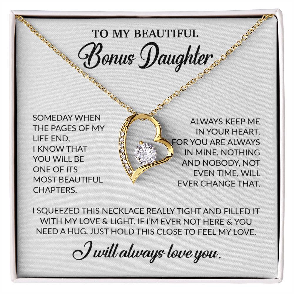To My Bonus Daughter Necklace, Gift for Bonus Daughter, Step Daughter Birthday 25_11_White