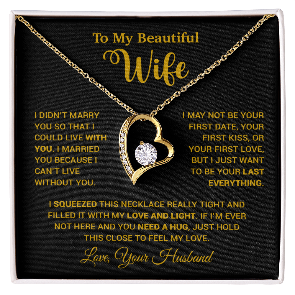 To My Wife Necklace, Wife Gift From Husband, Wife Husband Necklace, Christmas Gift 25_9_Gold