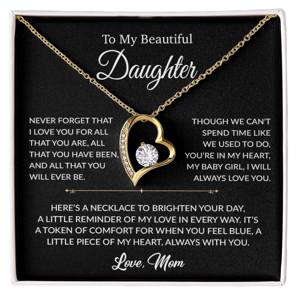To My Daughter Necklace, Gift for Daughter from mom, Daughter mother Necklace 27_6_Black