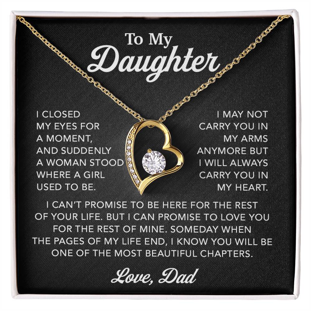 To My Daughter Necklace, Gift for Daughter from Dad, Father Daughter Necklace 28_3_Black