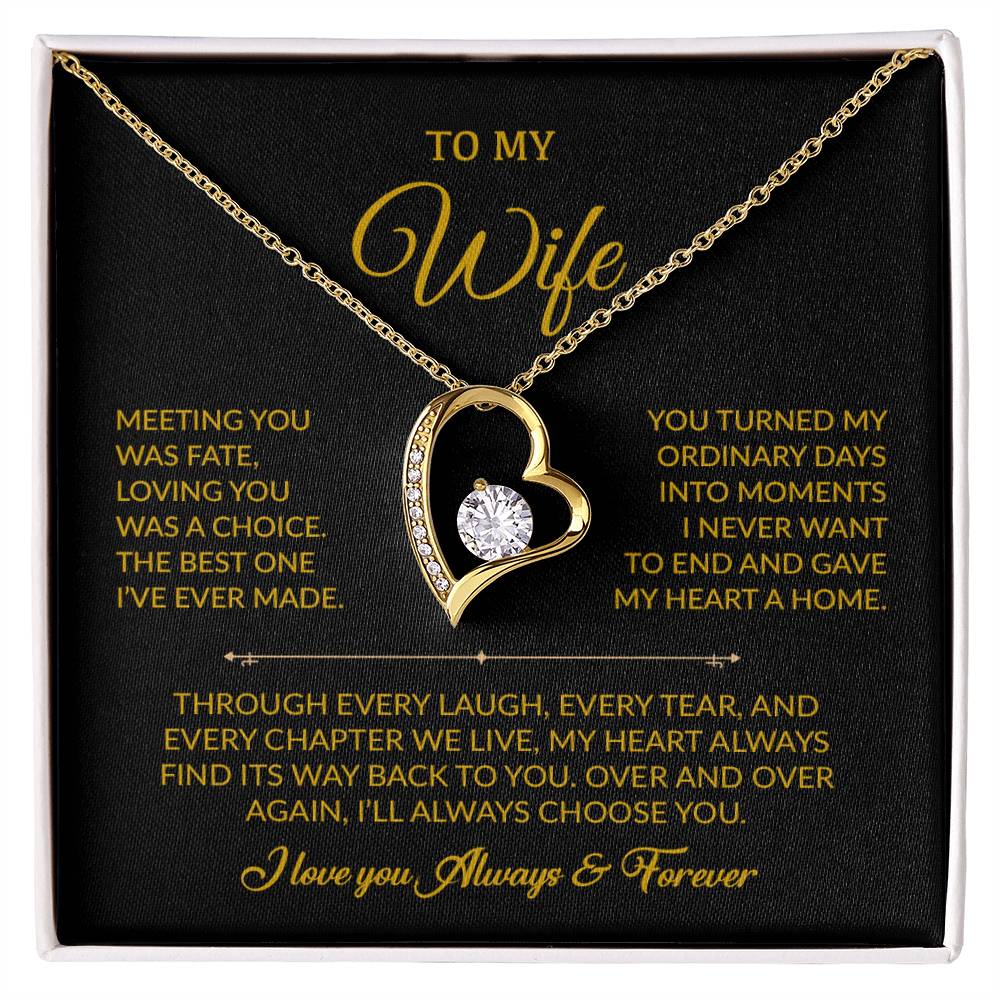 To My Wife Necklace, Gift For Wife, Anniversary Gift For Wife, Necklace For Wife 1_8_Gold