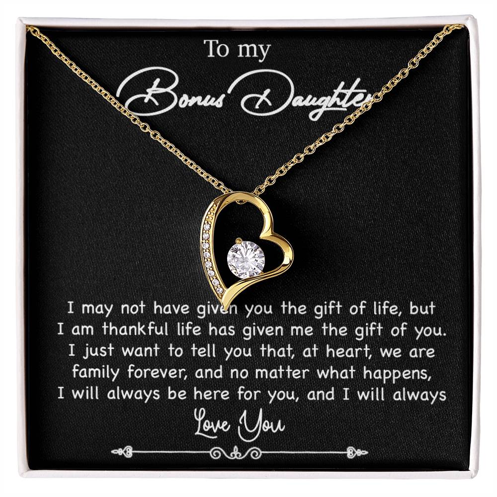 To My Bonus Daughter Necklace, Gift for Bonus Daughter, Step Daughter Birthday 5_10_Black